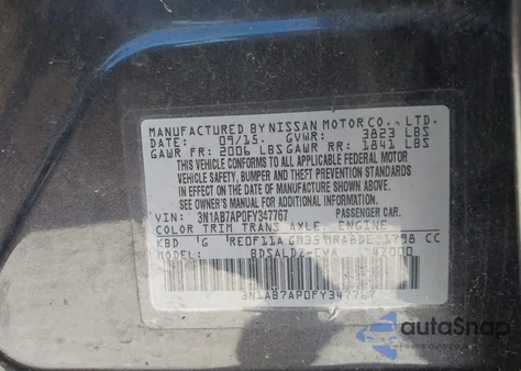 2015 Nissan Sentra Sv from USA, damaged, VIN 3N1AB7AP0FY347767